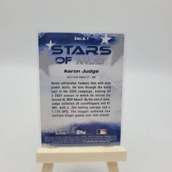 2026 Topps Series 1 Aaron Judge #SMLB-1 Stars of MLB New York Yankees NM - Picture 2 of 2